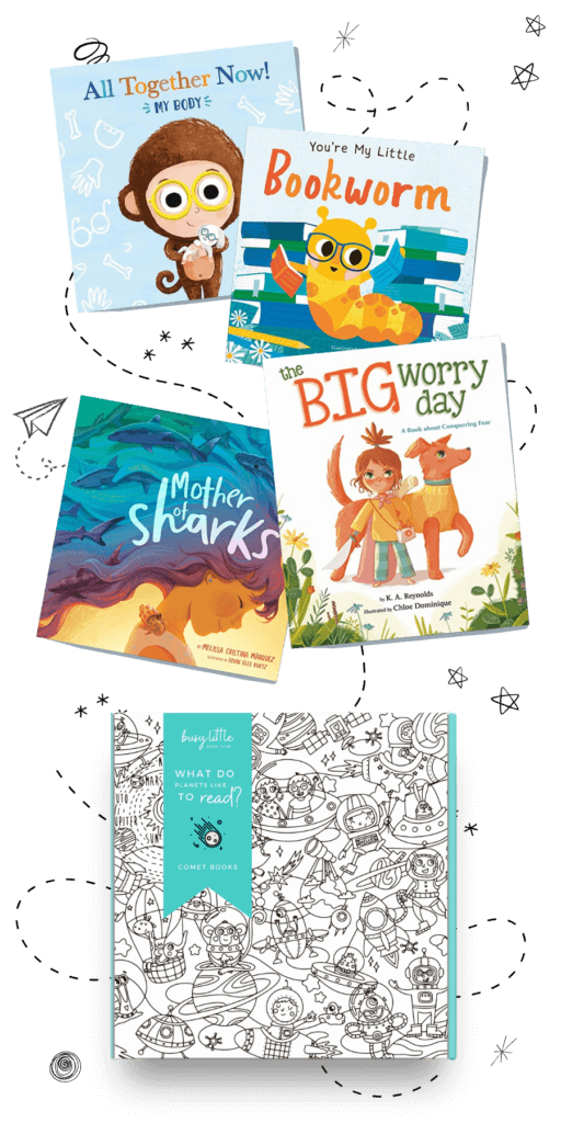 Busy Little Book Club Sibling Book Club box with 4 children's books