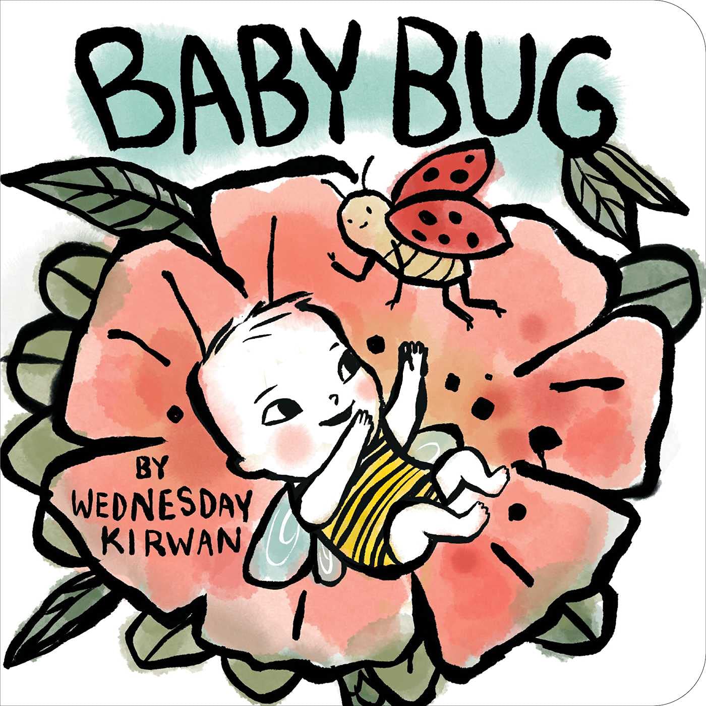 Book cover of Baby Bug showing a baby in a bumble bee costume and a ladybug sitting inside a giant flower
